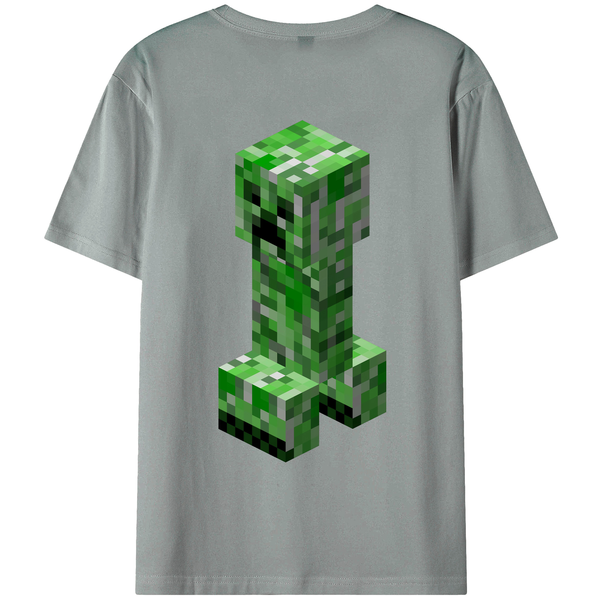 （画像用） マインクラフト ブロックの世界 Minecraft MC Block world 綿100％ メンズ半袖Tシャツ（バックプリント） 通気性